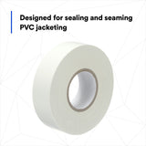3M 1506R Selfwound PVC Tape, White, Linerless, 1 in x 36 yd, 6 mil (7100043868) (36 Pack) - 2