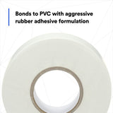 3M 1506R Selfwound PVC Tape, White, Linerless, 1 in x 36 yd, 6 mil (7100043868) (36 Pack) - 3