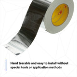 3M 2C120 Aluminum Foil Tape, Silver, High Strength, Conformable, Heavy Duty Liner, UL723 Classified, 3-7/8 in x 50 yd, 1.8 mil (7100043891) (12 Pack) - 8