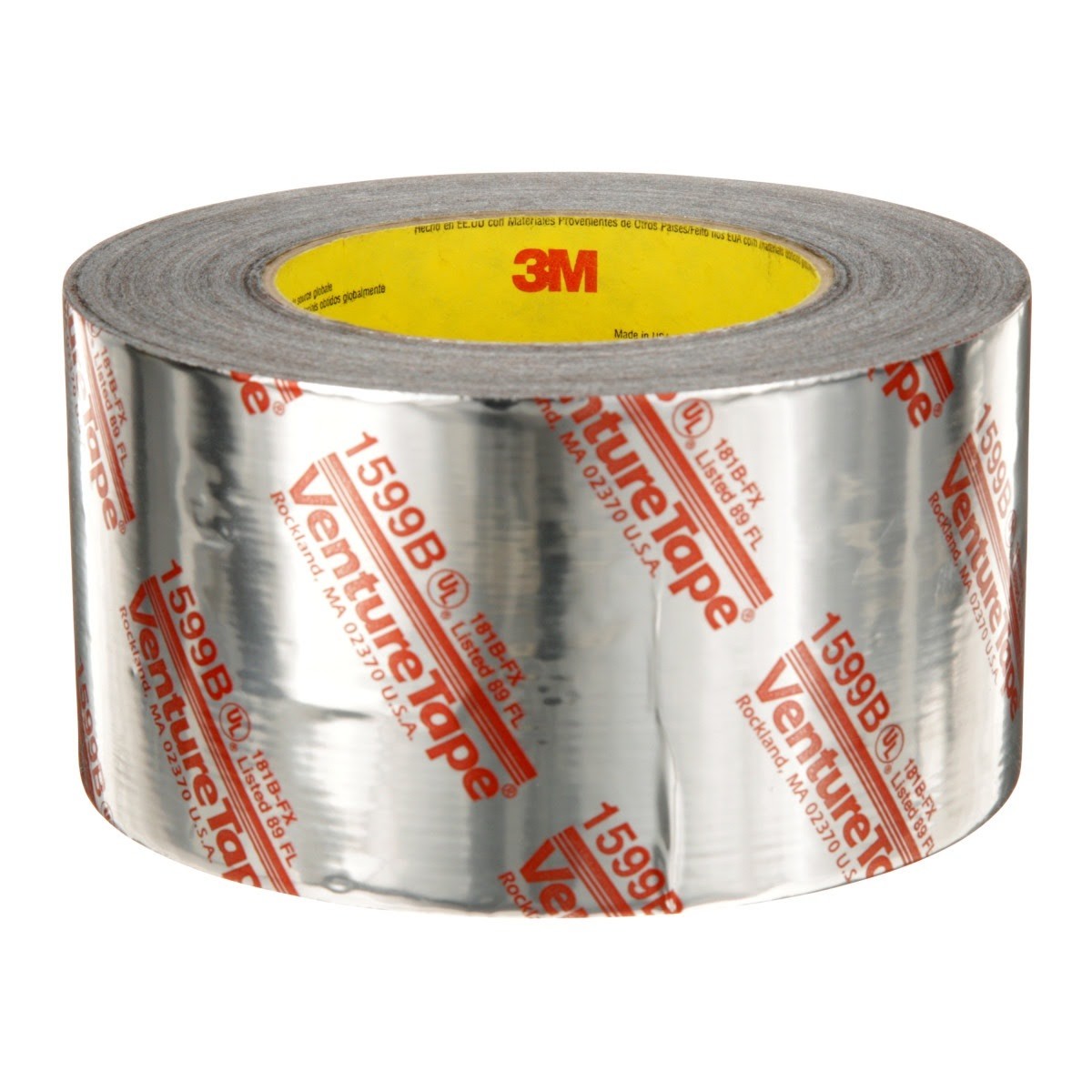 3M 1599B Venture Tape UL181B-FX Polypropylene Duct Tape, Silver, 72 mm x 109.7 m, 3 mil (7100043909) (16 Pack) - 2