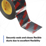 3M 1599B Venture Tape UL181B-FX Polypropylene Duct Tape, Silver, 72 mm x 109.7 m, 3 mil (7100043909) (16 Pack) - 7