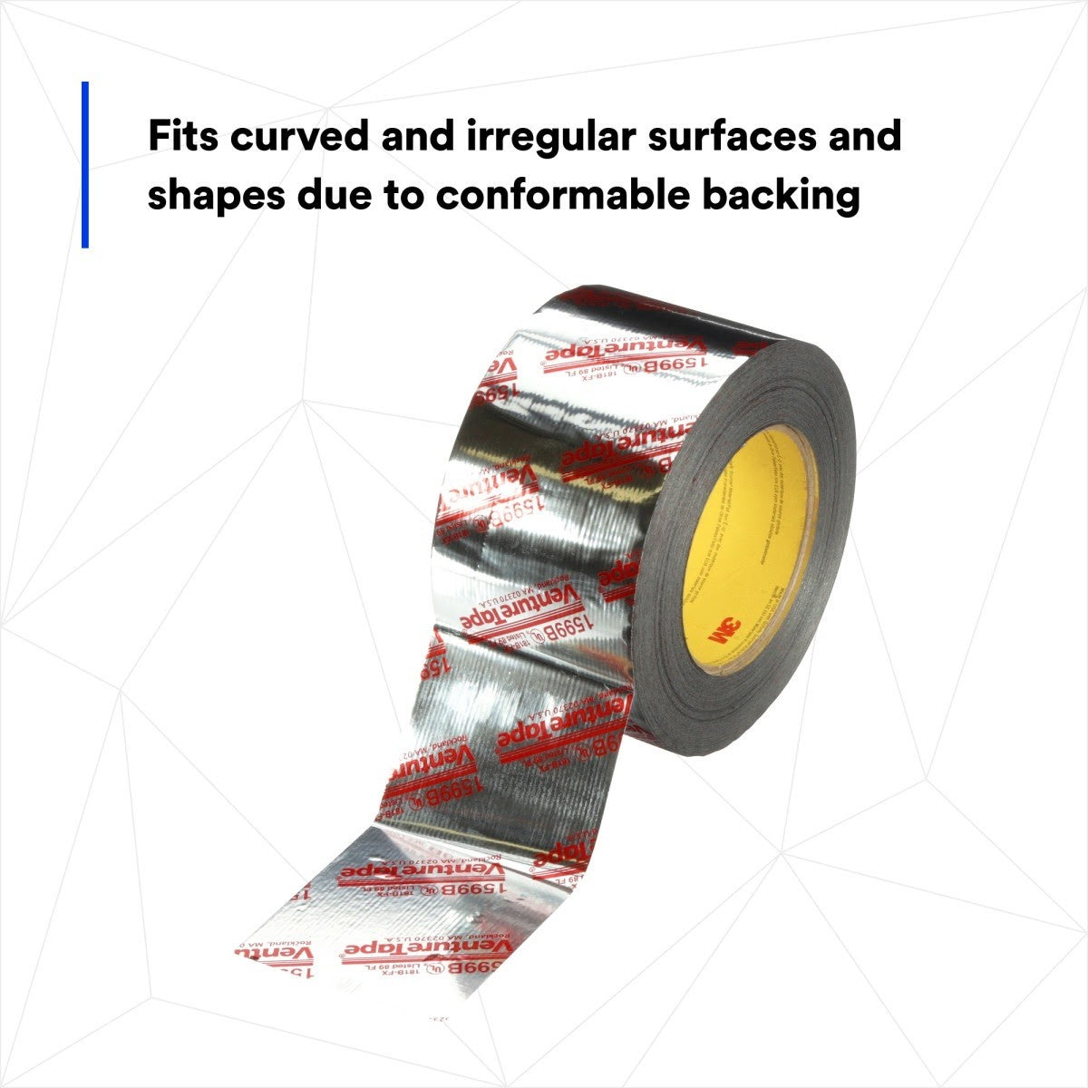 3M 1599B Venture Tape UL181B-FX Polypropylene Duct Tape, Silver, 72 mm x 109.7 m, 3 mil (7100043909) (16 Pack) - 9