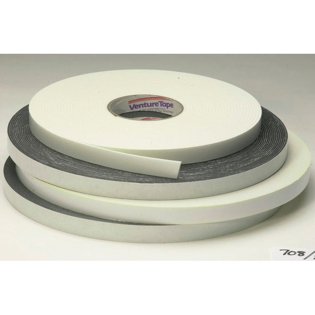 3M VG708 Double Sided Polyethylene Foam Glazing Tape Black 3/8 in x 85 ft 125 mil (7100043921) (477 Pack)