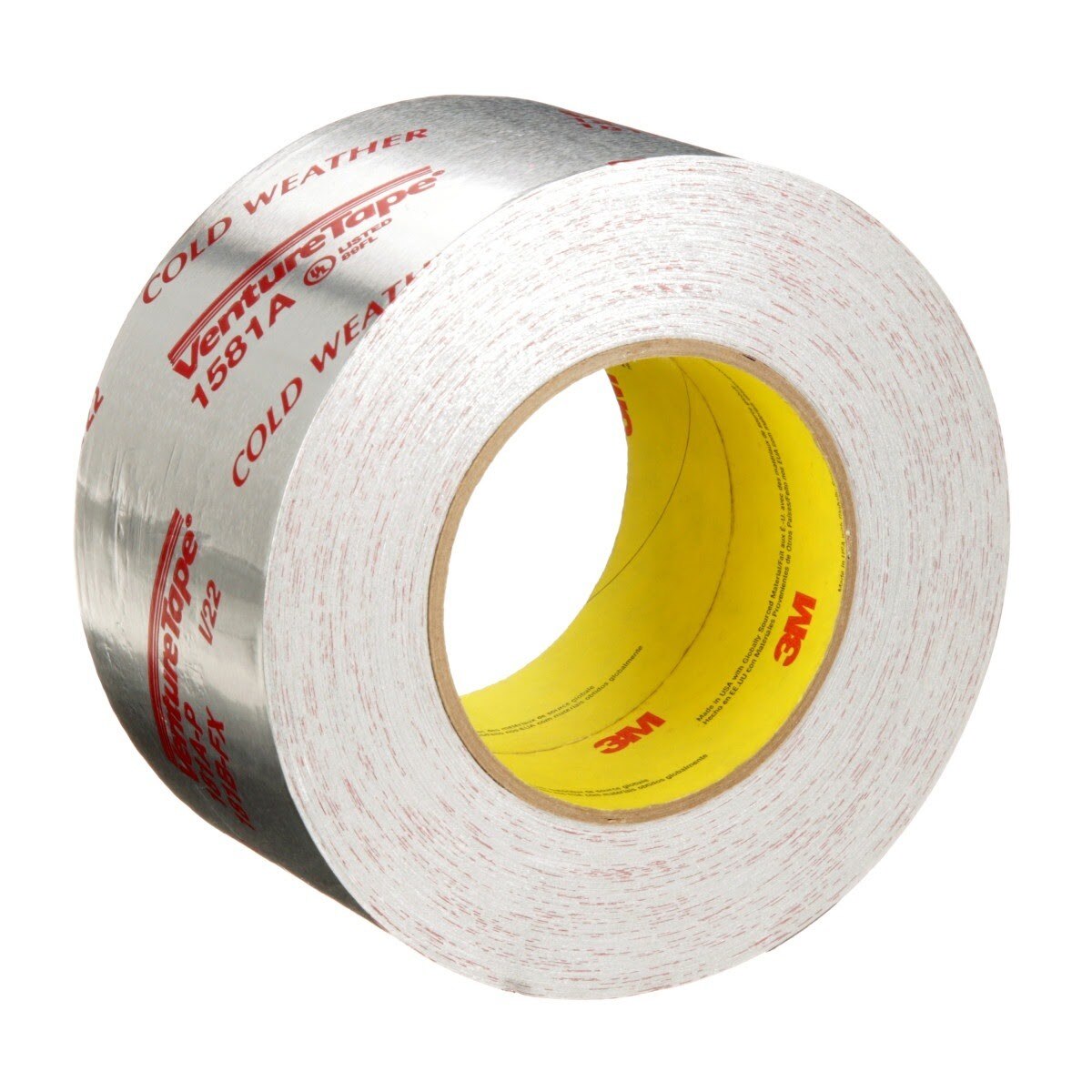 3M UL181A-P 1581A Venture Tape Aluminum Foil Tape, Silver, 72 mm x 55 m, 2 mil (7100043929) (16 Pack) - 6
