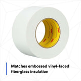 3M 460V Venture Tape Vinyl Seaming Tape , White Color, Embossed, Resists Lifting, Cold Weather Adhesion, 2.83 in x 50 yd (7100043935) (16 Pack) - 4