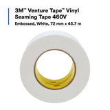 3M 7100043935 Venture Tape Vinyl Seaming Tape 460V, White Color, Embossed, Resists Lifting, Cold Weather Adhesion, 2.83 in x 50 yd (16 Pack) - 5