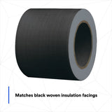 3M 442B Woven Patch Tape, Black, 99 mm x 50 m (7100043941) (15 Pack) - 7