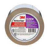 3M 1520CW Aluminum Foil Tape, Pressure Sensitive, Cold Weather Acrylic Adhesive, Silver, 1 in x 50 yd, 3.2 mil (7100043962) (48 Pack)