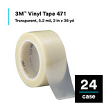 3M Vinyl Tape Transparent 2 in x 36 yd 5.2 mil Roll (471) (7100044331) (24 Pack) - 10