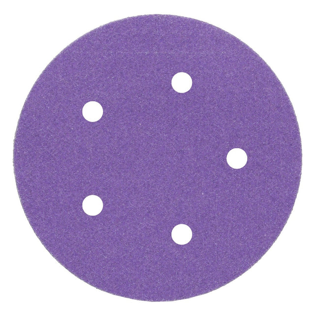3M 732U Cubitron II Hookit Paper Disc, 120+ Grit, C-weight, Purple, 5 in x NH, 5HL, Die 500FH (7100044451) (250 Pack)