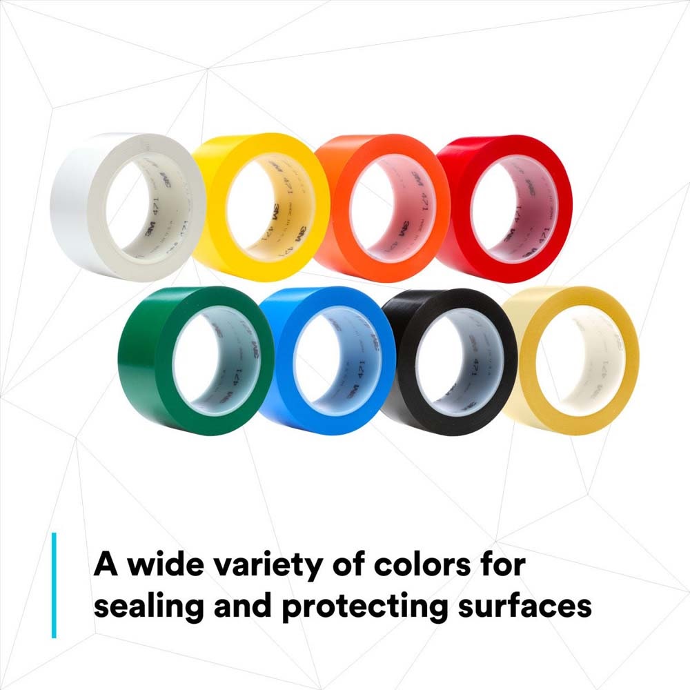 3M 471 Vinyl Tape Orange for Floor Marking and Color Coding, 1 in x 36 yd (7100044623) (36 Pack) - 3