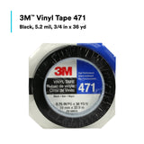3M 471 Vinyl Tape, Black, 3/4 in x 36 yd, 5.2 mil (471 IW) (7100044625) (48 Pack) - 10