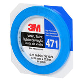3M 471 Vinyl Tape, Blue, 1/4 in x 36 yd, 5.2 mil (7100044626) (144Pack) - 9