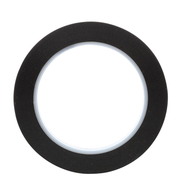 3M 471 Vinyl Tape, Black, 1/4 in x 36 yd, 5.2 mil Roll for Floor Marking (7100044628) (144Pack)