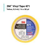 3M 471 Vinyl Tape, Yellow, 1 in x 36 yd, 5.2 mil, Roll (471 IW) (7100044642) (36 Pack) - 9