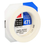 3M 471 Vinyl Tape, White, 5.2 mil, 1 in x 36 yd Roll (471 IW) (7100044644) (36 Pack) - 3