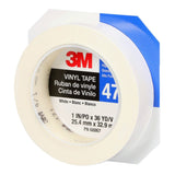 3M 471 Vinyl Tape, White, 5.2 mil, 1 in x 36 yd Roll (471 IW) (7100044644) (36 Pack) - 4