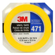 3M 471 Vinyl Tape, Yellow, 1/4 in x 36 yd, 5.2 mil Roll (7100044645) (144Pack)