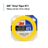 3M 471 Vinyl Tape, Yellow, 1/4 in x 36 yd, 5.2 mil Roll (7100044645) (144Pack) - 2