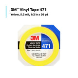 3M 471 Vinyl Tape, Yellow, 1/2 in x 36 yd, 5.2 mil (7100044646) (72 Pack) - 10