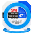 3M 471 Vinyl Tape, Blue, 1/8 in x 36 yd, 5.2 mil (36405) (7100044649) (12 Pack)