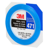 3M 471 Vinyl Tape, Blue, 1/8 in x 36 yd, 5.2 mil (36405) (7100044649) (12 Pack) - 3