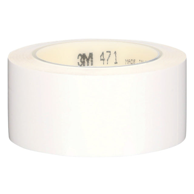 3M 471 Vinyl Tape, White, 2 in x 36 yd, 5.2 mil (7100044650) (24 Pack)