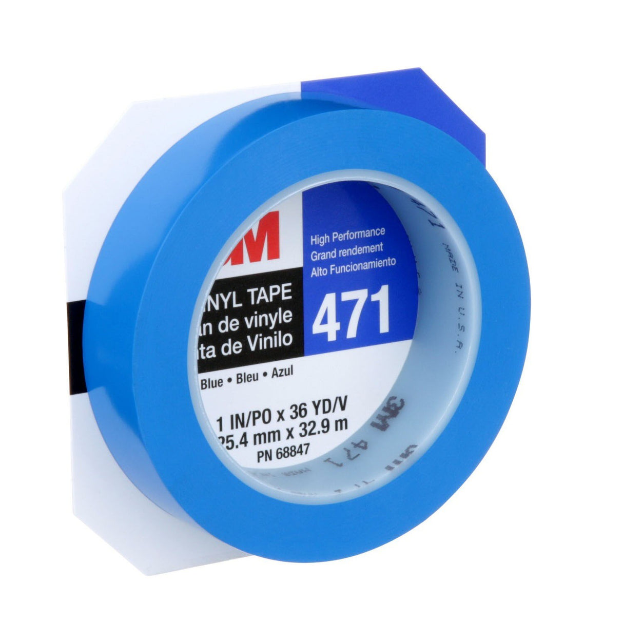3M 471 Vinyl Tape, Blue, 1 in x 36 yd, 5.2 mil (68847) (7100044654) (36 Pack) - 3