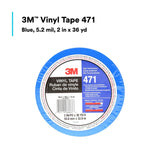3M 471 Vinyl Tape, Blue, 2 in x 36 yd, 5.2 mil (7100044656) (24 Pack) - 4
