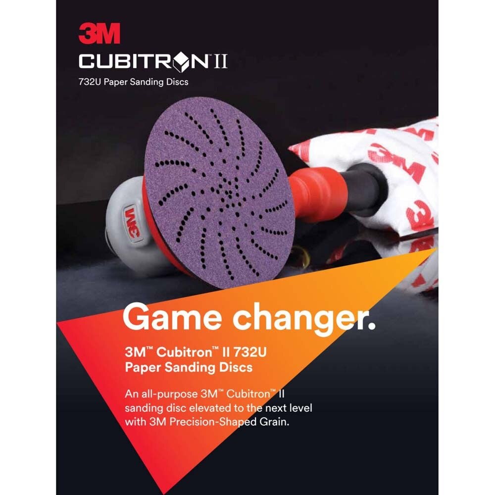 3M 7100044691 Cubitron II Hookit Paper Disc 732U 120+ C-Weight, 6 in x NH, D/F 6HL, Die 600HZ (50 Pack) - 4