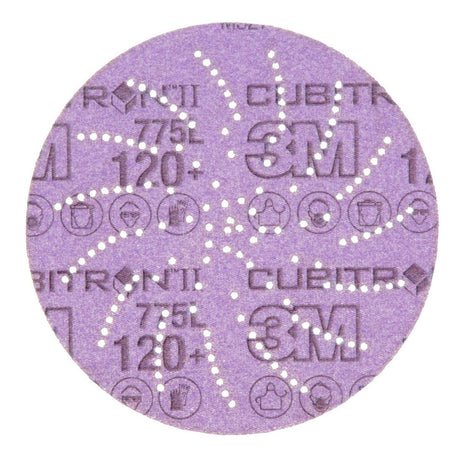 3M 775L Xtract Cubitron II Film Disc , 120+, 5 in, Die 500LG (7100045071) (50 Pack)