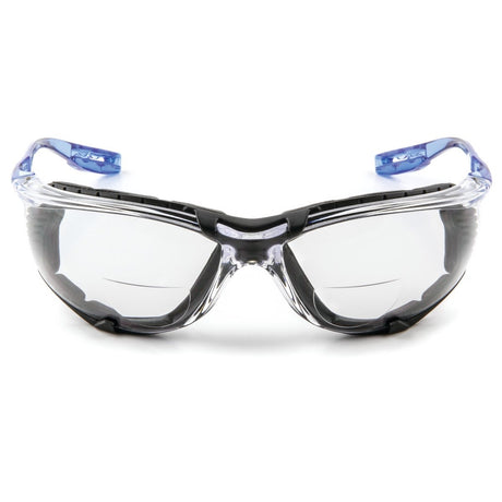 3M VC220AF Virtua Safety Glasses with Readers 2.0 Diopter Anti Fog Anti Scratch Clear Lens Light Blue Temples Removable Foam Gasket Cord Control System (7100046672) (20 Pack)