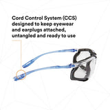 3M VC220AF Virtua Safety Glasses with Readers 2.0 Diopter Anti Fog Anti Scratch Clear Lens Light Blue Temples Removable Foam Gasket Cord Control System (7100046672) (20 Pack) - 7