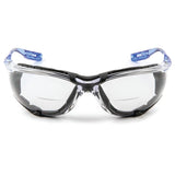 3M VC215AF Virtua CCS Safety Glasses with Readers, +1.5 Diopter, Anti Fog Anti Scratch, Clear Lens, Blue Temples, Removable Foam Gasket (7100046796) (20 Pack)