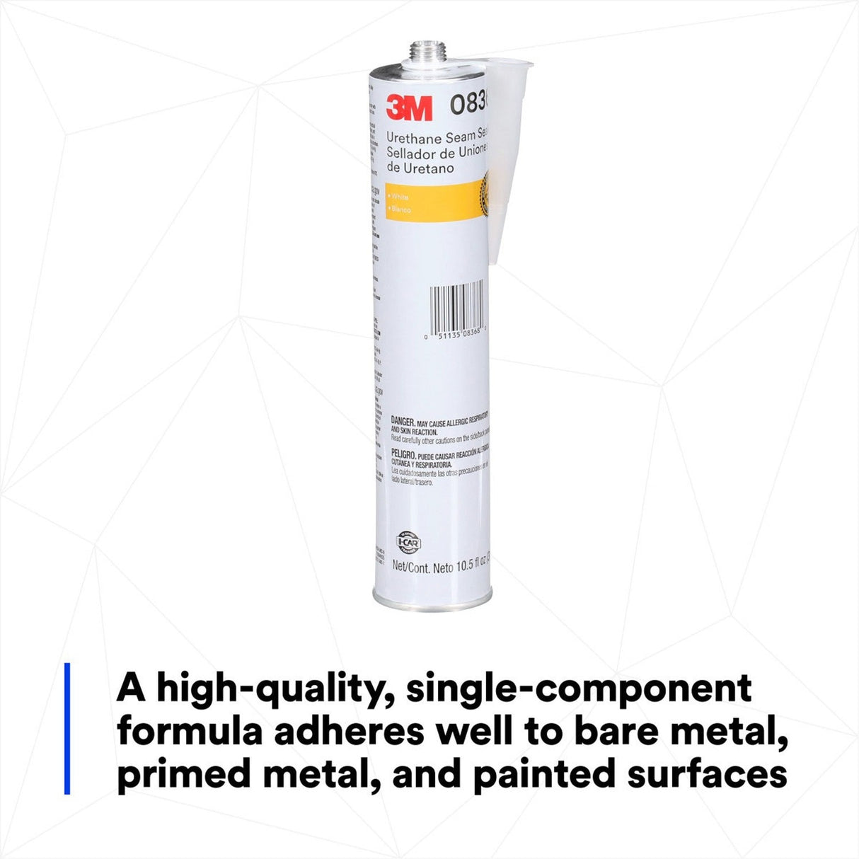 3M 08368 Urethane Seam Sealer, White, High Solids, Permanently Flexible, 310 mL/10.5 fl oz Cartridge (7100049325) (12 Pack) - 6