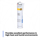 3M 08368 Urethane Seam Sealer, White, High Solids, Permanently Flexible, 310 mL/10.5 fl oz Cartridge (7100049325) (12 Pack) - 7