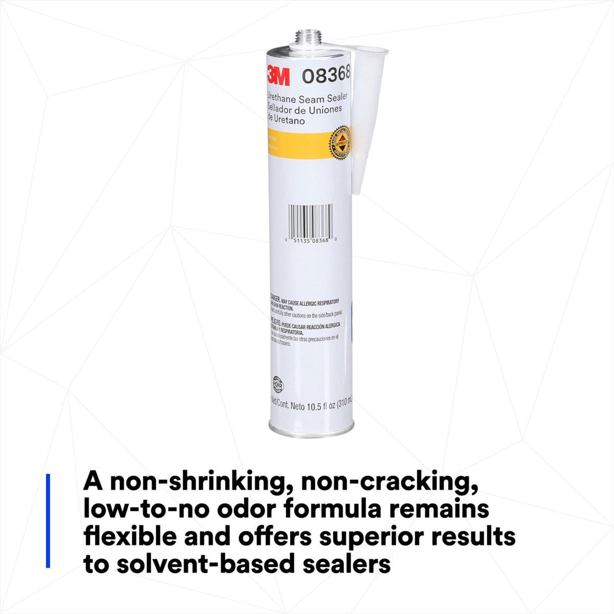 3M 08368 Urethane Seam Sealer, White, High Solids, Permanently Flexible, 310 mL/10.5 fl oz Cartridge (7100049325) (12 Pack) - 8