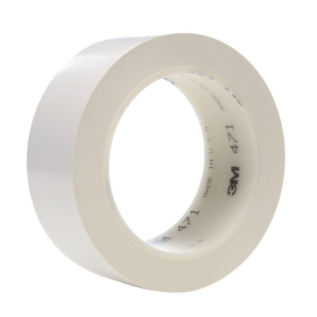 3M 471 Vinyl Floor Marking Tape, White, 1 1/2 in x 36 yd, 5.2 mil (7100049357) (24 Pack)