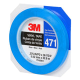 3M 471 Vinyl Tape, Blue, 3/8 in x 36 yd, 5.2 mil (85611) (7100049359) (96 Pack) - 8