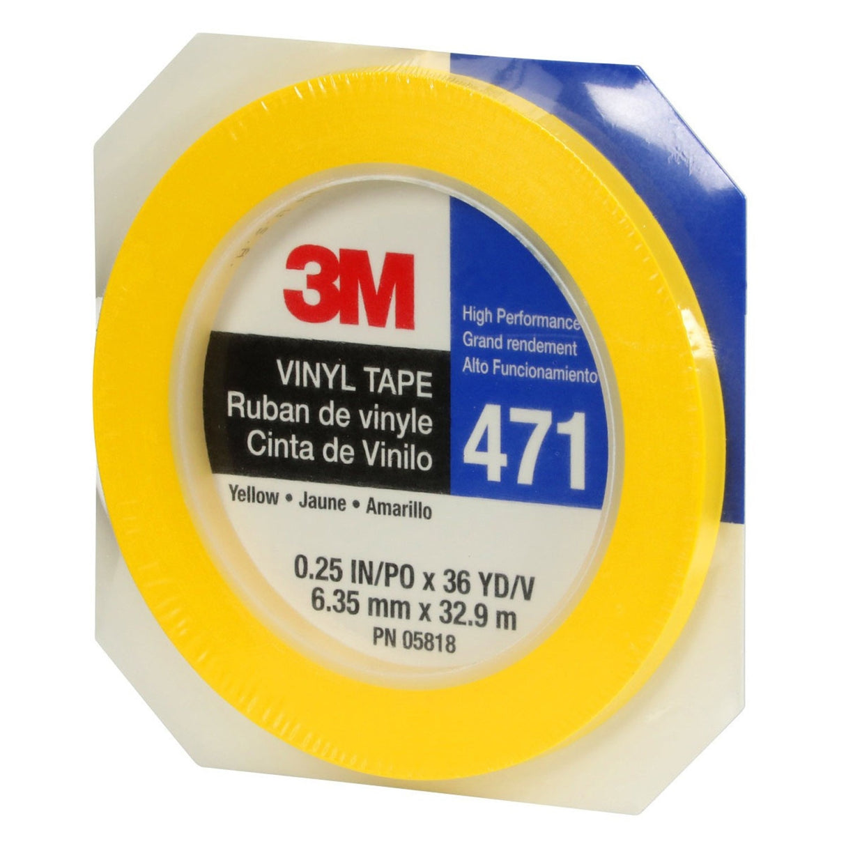 3M 471 Vinyl Tape Yellow 1/4 in x 36 yd (31840) (7100049780) (144Pack) - 8