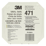 3M 471 Vinyl Tape Yellow 1/4 in x 36 yd (31840) (7100049780) (144Pack) - 9