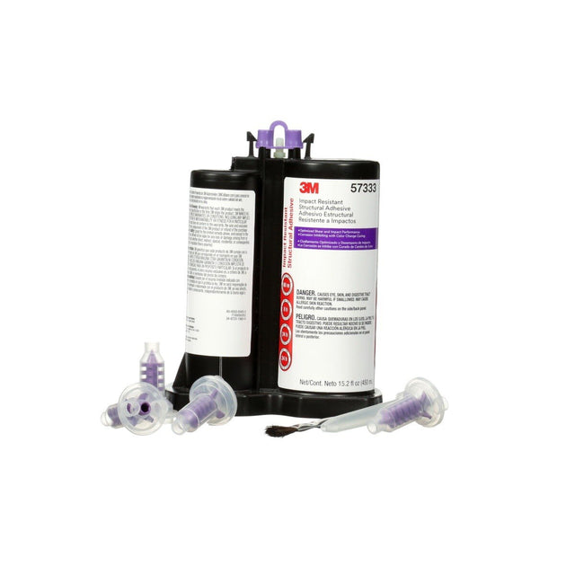 3M 57333 Impact Resistant Structural Adhesive, Epoxy, Purple, 450 mL DMS Cartridge (7100050352) (2 Pack)