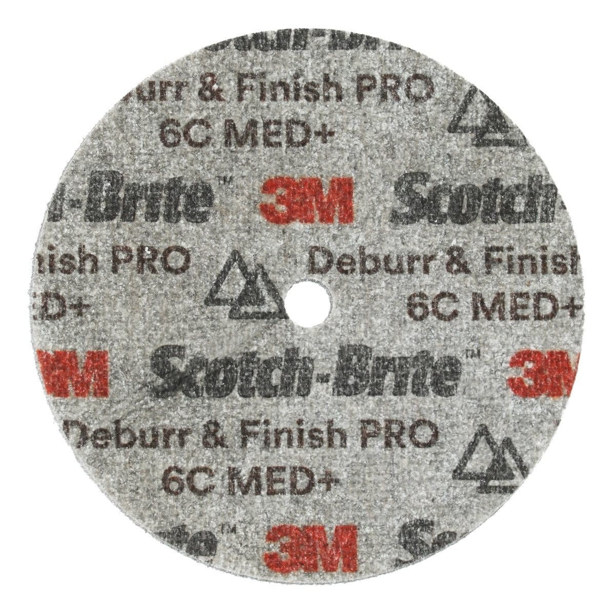 3M DP-UW Scotch-Brite Deburr and Finish PRO Unitized Wheel, 6C Medium+, Gray, 3 in x 1/8 in x 1/4 in Center Hole (7100053418) (40 Pack) - 4