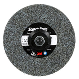 3M DP-UW Scotch-Brite Deburr and Finish PRO Unitized Wheel, Center Hole, Ceramic, Medium+, Gray, 3 in x 1/4 in x 1/4 in (7100053419) (40 Pack)