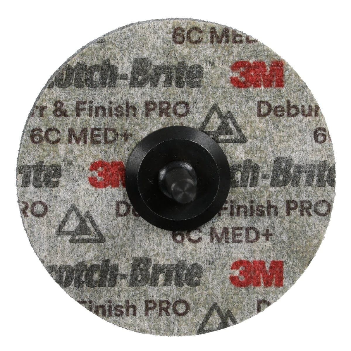 3M DP-UW Scotch-Brite Deburr and Finish PRO Unitized Wheel, Center Hole, Ceramic, Medium+, Gray, 3 in x 1/4 in x 1/4 in (7100053419) (40 Pack) - 4