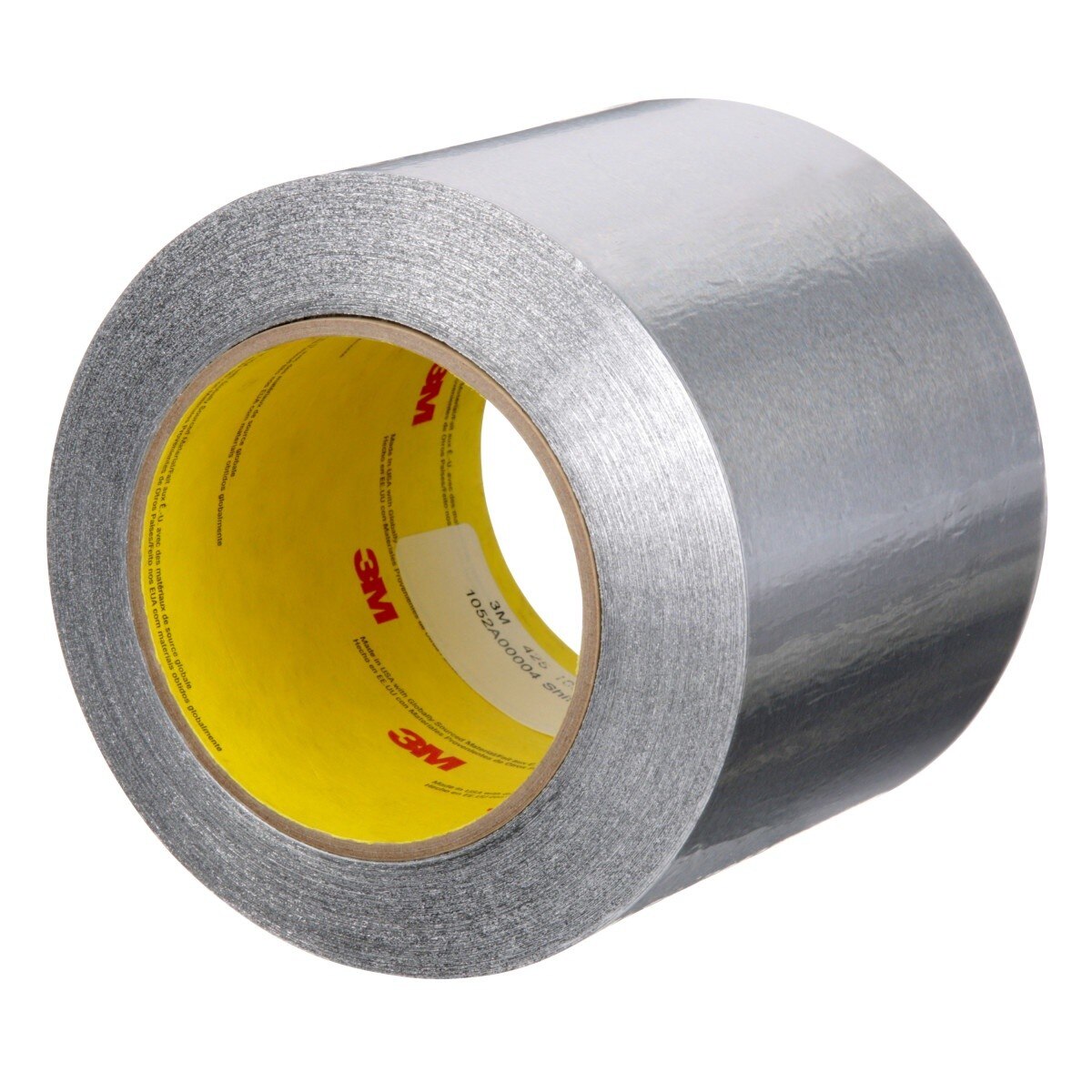 3M 425 Aluminum Foil Tape, Silver, 102 mm x 55 m, 4.6 mil (7100053598) (12 Pack) - 4