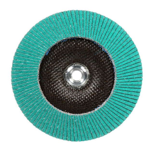 3M 577F Flap Disc, T27, Alumina Zirconia, Dry Wet, 80 Grit, Green, 7 in, 5/8 in-11 Thread (7100055947) (250Pack)