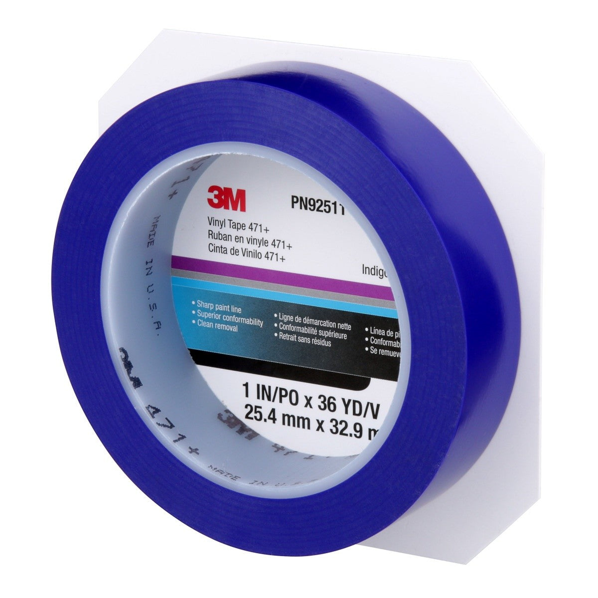 3M 471+ Vinyl Tape Indigo 1 in x 36 yd Fine Line Paint Masking Striping Color Separation High-Temperature Stretch (7100057038) (12 Pack) - 8