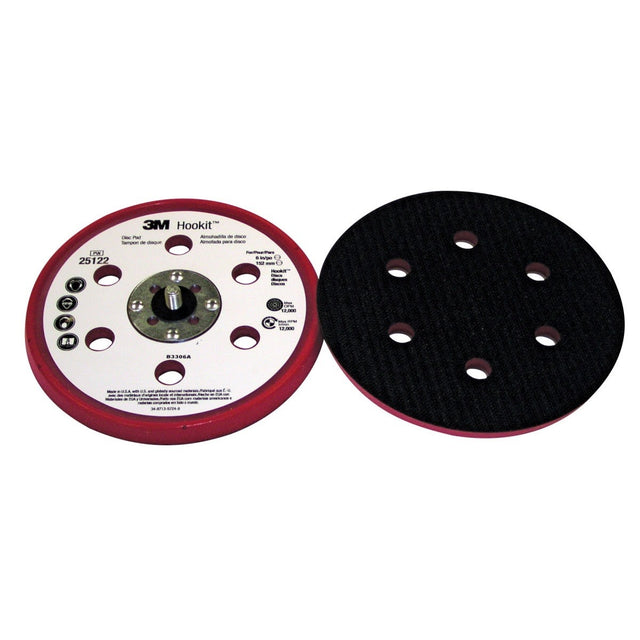 3M 25122 Hookit D/F Low Profile Disc Pad, 6 in x 3/8 in x 5/16-24 External (7100059305) (10 Pack)