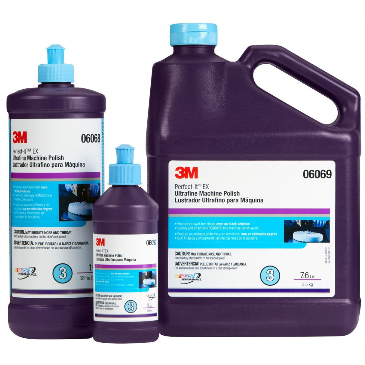 3M 06068 Perfect-It EX Ultrafine Machine Polish + 32 fl oz 1 qt Blue Bottle Automotive Paint Polish (7100061948) (6 Pack) - 5
